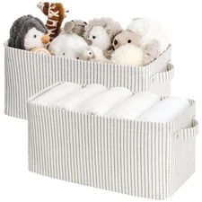 Narrow Storage Bins, Small Basket for Closet and Shelves, Rectangular Fabric ...