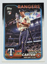 2024 Topps Update Series Rookie Card #US58 Evan Carter Texas Rangers. rookie card picture