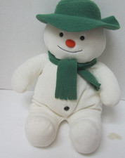 Vintage Eden The Snowman 14  Stuffed Plush Raymond Briggs Green Hat Scarf