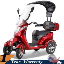 1000W Heavy Duty 4 Wheels Mobility Scooter w/ Roof 40 Miles 15 MPH for Seniors