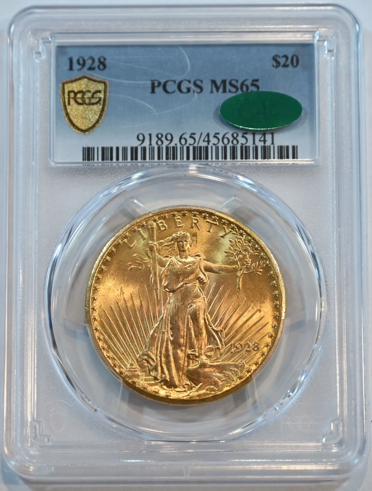 1928 US Gold $20 Saint-Gaudens Double Eagle - PCGS MS65  CAC!!!