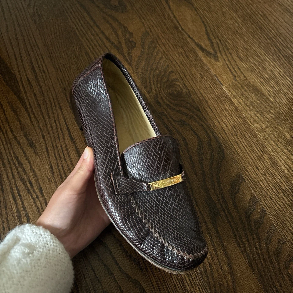 Vintage Yves Saint Laurent Snake Leather Fashionable Loafers - Made In Italy - Image 2 of 4