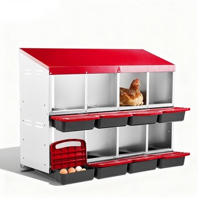 Chicken Nesting Boxes 3/6/8Hole Metal Chicken Egg Laying Boxes for Chicken Coop