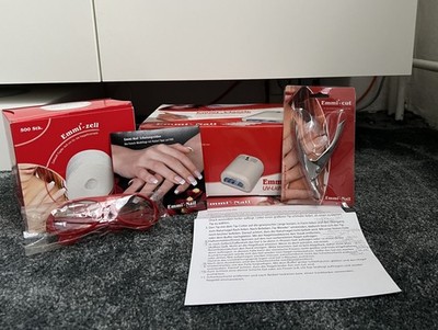 Emmi-Nail UV-Lichthärtungsgerät Komplett-Set weiß + Zubehör & Schulungsvideo