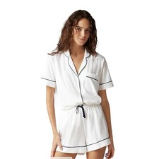 J Crew Dreamy Cotton-Blend Pajama Short Set Cotton Blend White S