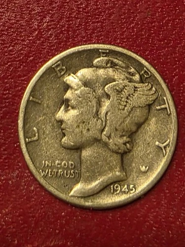 1945-P  Mercury Dime  , 10¢,   90% SILVER  Nice Coin   BUY IT NOW !!!