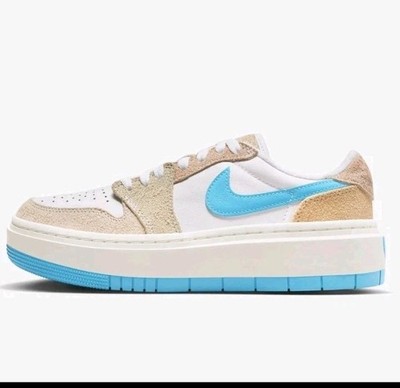 Nike Air Jordan 1 Elevate Low SE Womens 9 White Blue Sneakers Shoes FD1028  