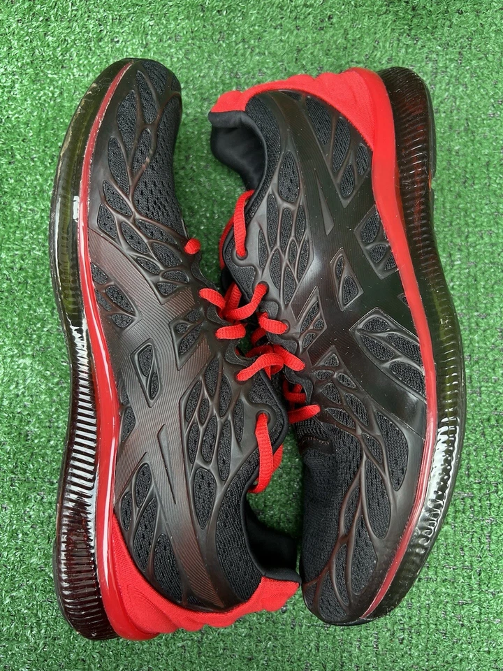 Asics GEL-QUANTUM INFINITY 2 Black Red Shoes 1021A187 Mens Size 10 Pre-owned - Image 4 of 4
