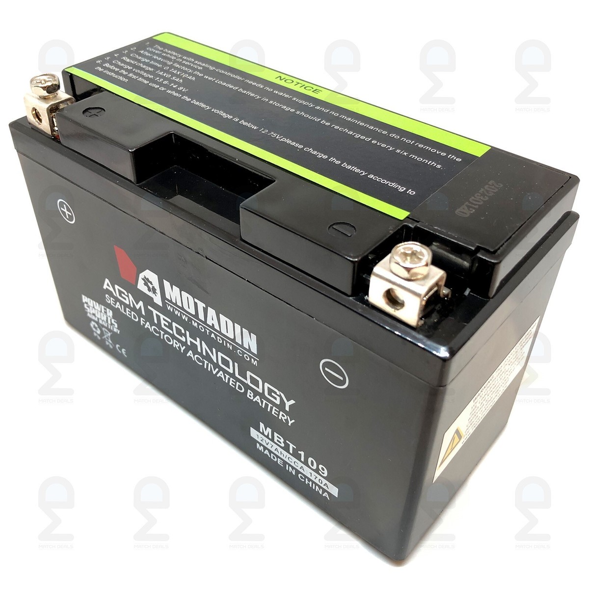 RT-0098936612ページ AGM BATTERY FOR YAMAHA TTR250 1999-2006 / TTR225 2003 / SMAX XC155
