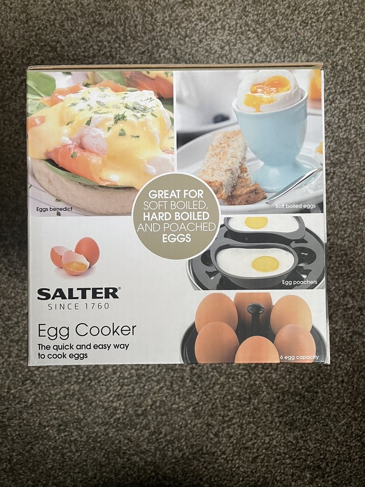 Salter 6 Egg Cooker Electric Poacher Boiler For Soft, Medium or Hard
