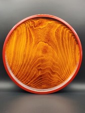 12" VintageMountain River Texture Japanese Wooden Lacquer Tea Set Cup Plate Tray