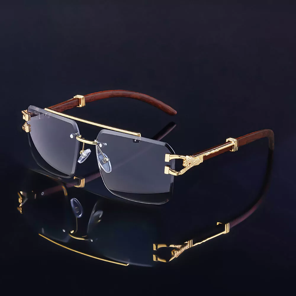 Lentes Para Hombres Mujeres Grande De Moda Men Sunglasses Gold Metal Bar  Hip Hop