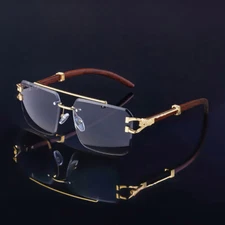 Fashion Pilot Sunglasses Mens Women Luxury Gold Rimless Hip Hop Shades Glasses