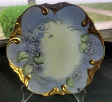 Vintage Hand Painted Gilded Decorative Plate 8.25"
