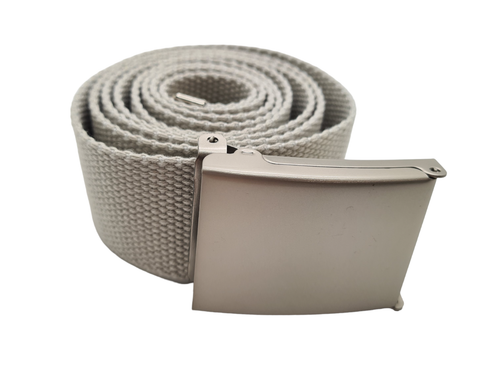 Unisex High Quality Canvas Fabric Webbing Belt Brushed Silver Buckle Army Style - Picture 215 of 275
