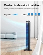 Dreo Tower Fans for Home, 90° Oscillating Fans for indoors, 4 Modes 5 Speeds, 12