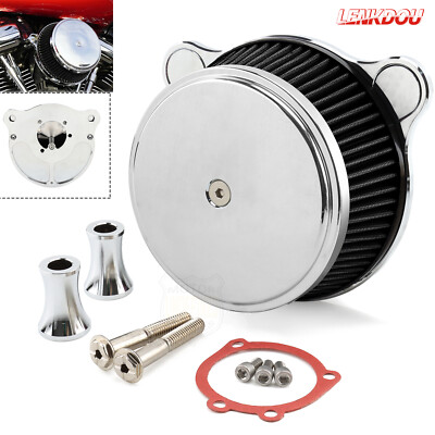 Chrome Smooth Air Cleaner Intake Filter For Harley Softail Touring Road Glide FL