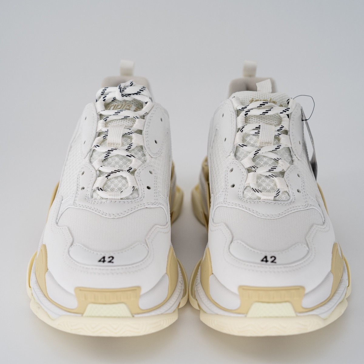 [正規品]BALENCIAGA Triple S ホワイト/イエロー24.5cm WMNS) Balenciaga Triple S Sneaker 'White' 524036W2CA19000