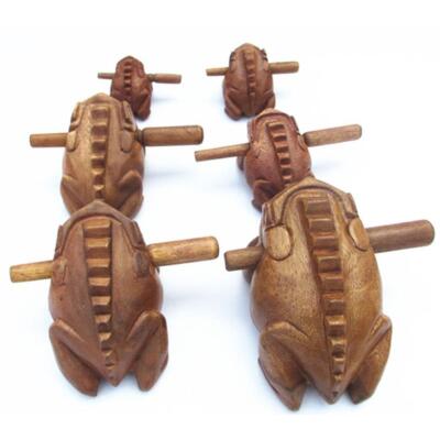 Wood Frog Handcraft Croaking Sound Frog Percussion Musical Instrument Ni.