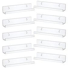 10Pcs Floating Vinyl Record Album Wall Mount Display Shelf Acrylic Clear Holder