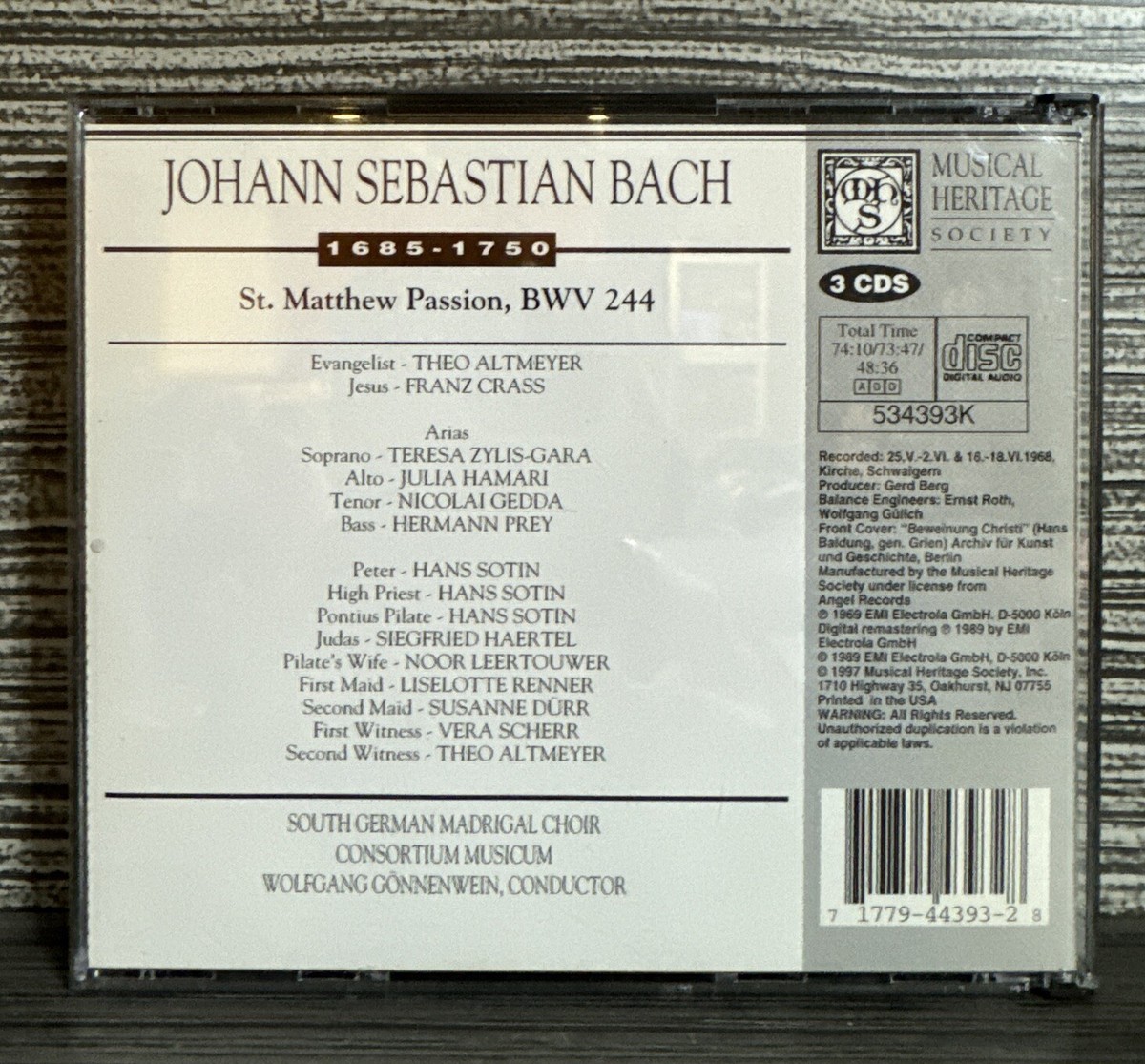 Bach Matthaus Passion 3枚セット Amazon.com: Bach: St. Matthew Passion[3 LP]: CDs & Vinyl