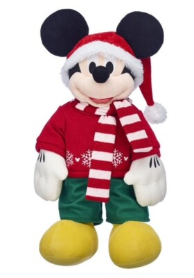 Brand New - Disney's Mickey Mouse Plush w/Christmas Outfit B-A-B