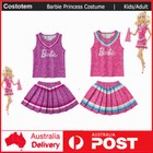 Adult Kids Barbie Princess Costume Vest+Skirt Party Cheerleaders Halloween Dress