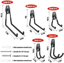 WORKPRO 12PC Garage Hooks Set Heavy Duty Utility Wall Mount Hooks Garage Hangers