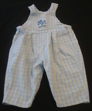BABY BOYS OSHKOSH OVERALLS PLAID LIZARD PATTERN SZ 3-6 MO