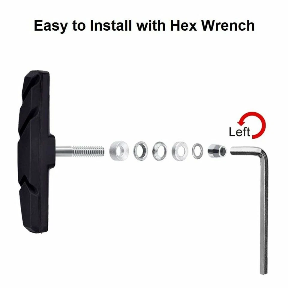 Paquete de 4 pastillas de freno de bicicleta zapatas 70 mm freno en V para bicicleta de montaña VBrake MTB ciclismo Foto 3 de 4