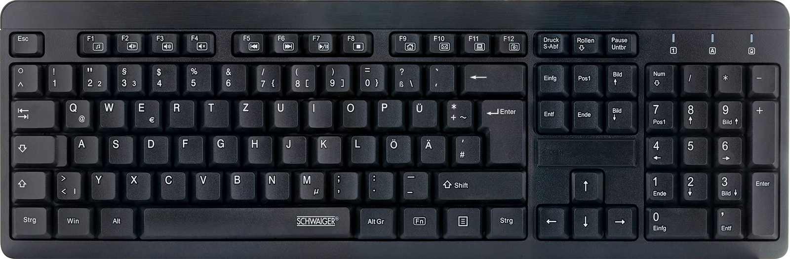 Schwaiger Tastatur kabellos USB 2.0A schwarz NUOVO