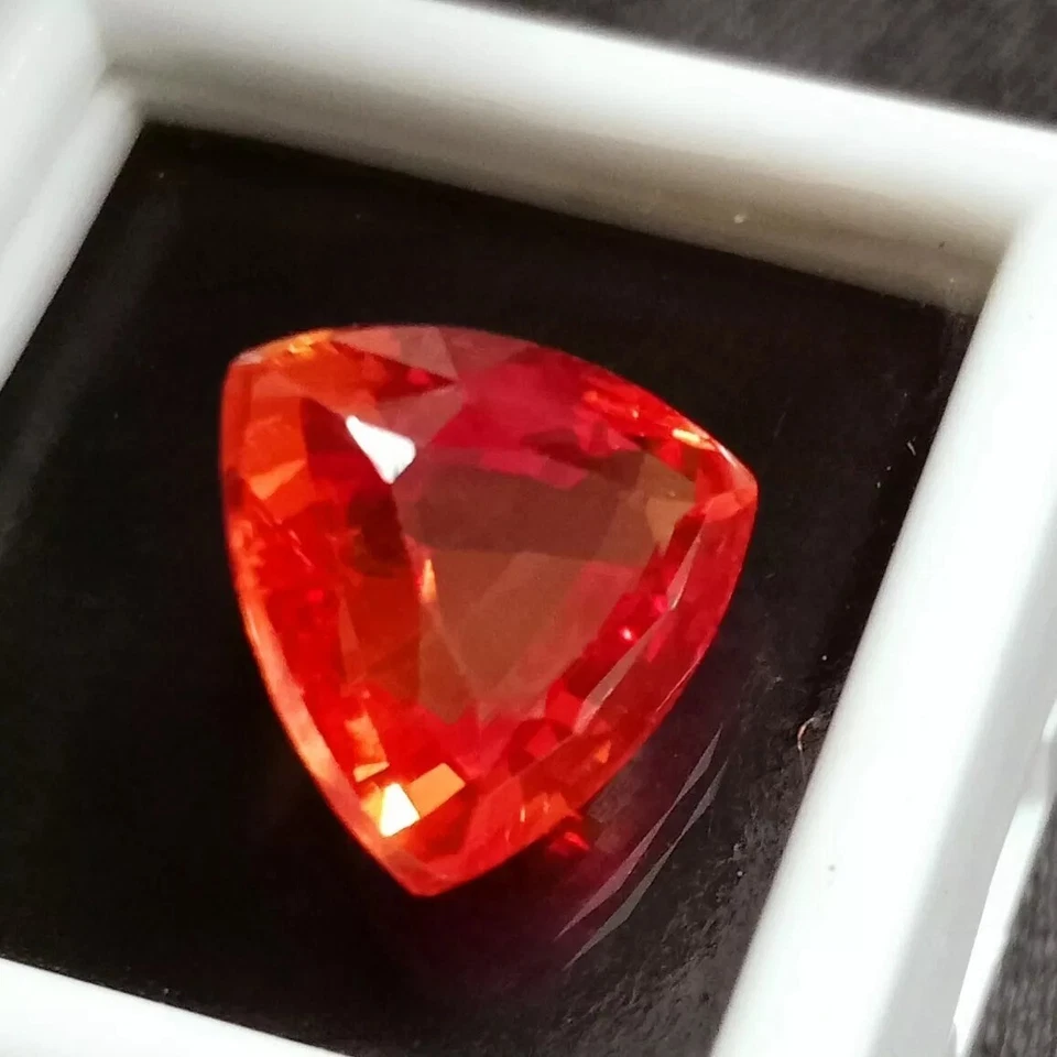 Ópalo de Fuego Mexicano Rojo Naranja 10Ct Certificado Natural Suelto Piedra Trillón Corte Foto 3 de 4