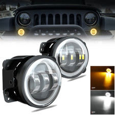 Pair 4 Inch Bright Led Fog Lights Front Driving Lamps For Jeep Wrangler Jk Jl Jt