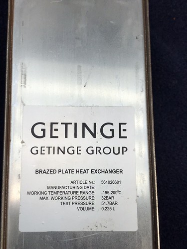 Getinge Autoclave brazed Heat Exchanger -195-200c  OEM Part# 561026601