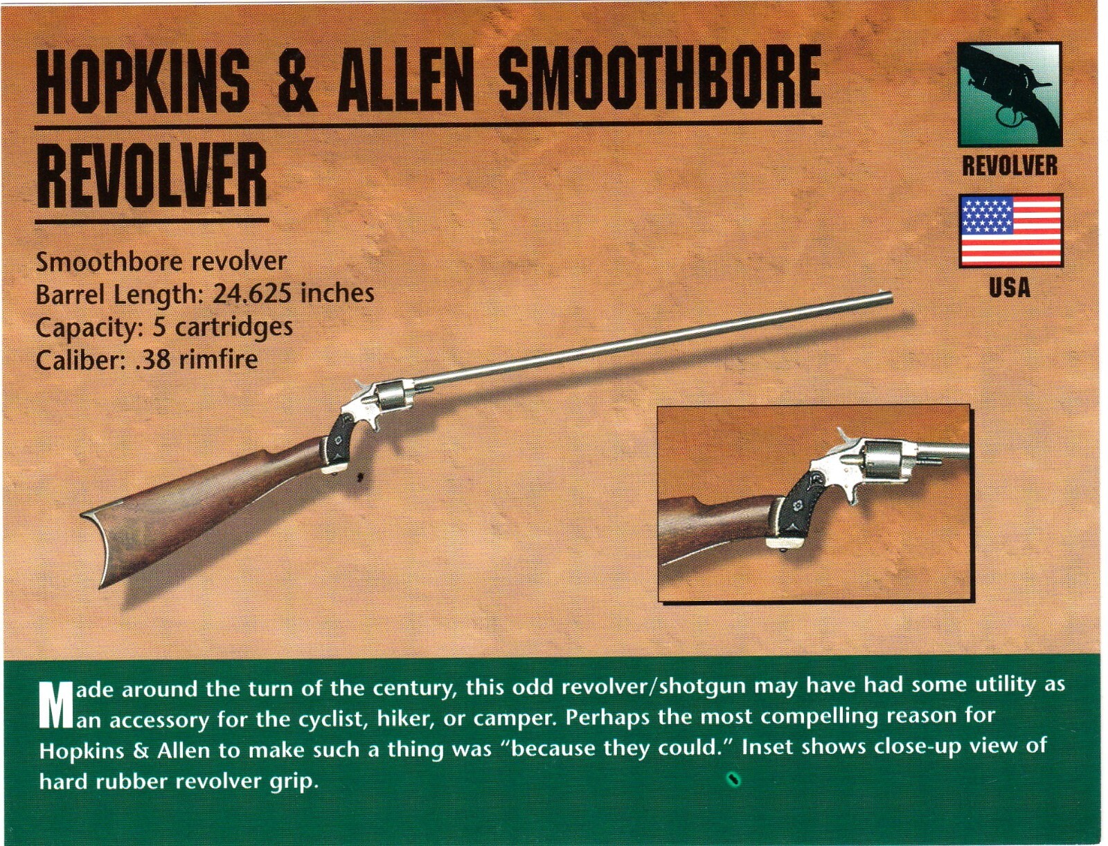 Hopkins & Allen Smoothbore Revolver Classic Firearms Photo Card u