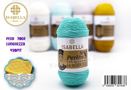 GOMITOLO RICAMO UNCINETTO FILO 100% COTONE PURO 70G / 420MT N.8 COLORI A SCELTA - Picture 7 of 27