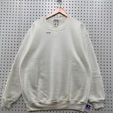 Vintage 90s Russell Athletic Crewneck Sweatshirt Mens 2XL White MAde USA