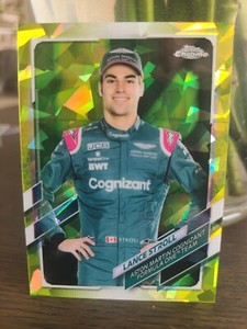 2021 Topps Chrome Formula 1 F1 Sapphire Lance Stroll #8 Chartreuse /199