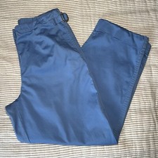 Vintage Talbots Stretch Womens Size 8 Cropped Pants Blue Buckle Accents Cotton