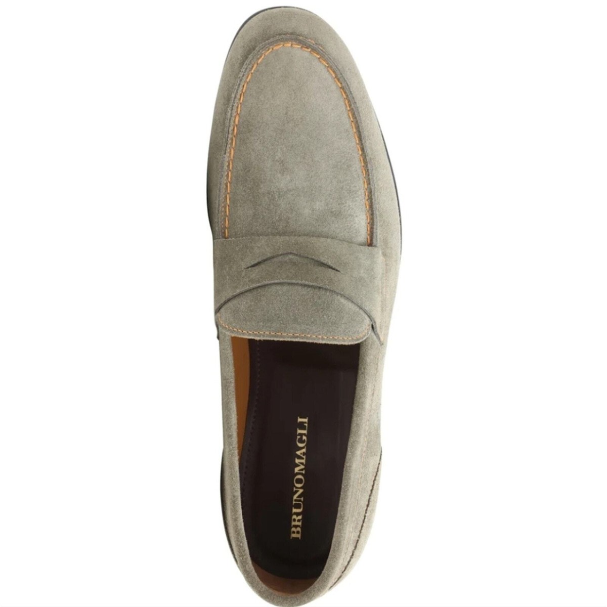 Bruno Magli Grey Leather Classic Penny Loafers Bruno Magli Primo Leather Loafer in Grey Suede at Nordstrom  main image 2
