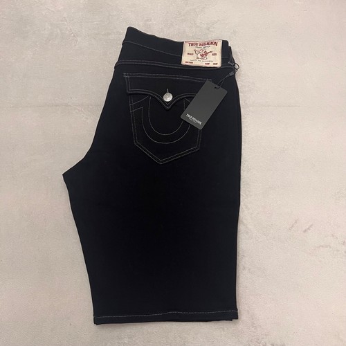True Religion entspannt gerade Denim schwarze Herrenshorts Größe 36 neu 119,00 $ - Bild 4 von 10