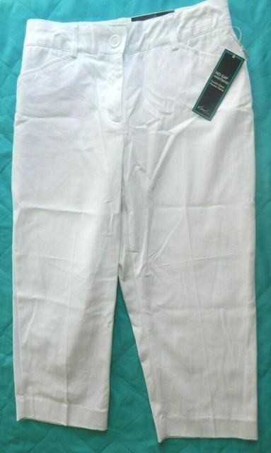 $44 new WOMENS white capri PANTS KIM ROGERS = SIZE 6 no gap waistband | eBay