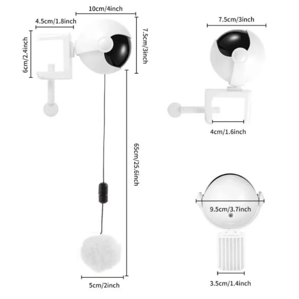 ABS Auto Lift Ball Motorized Cat Toy White Cat Teaser Toy YoYo Lifting