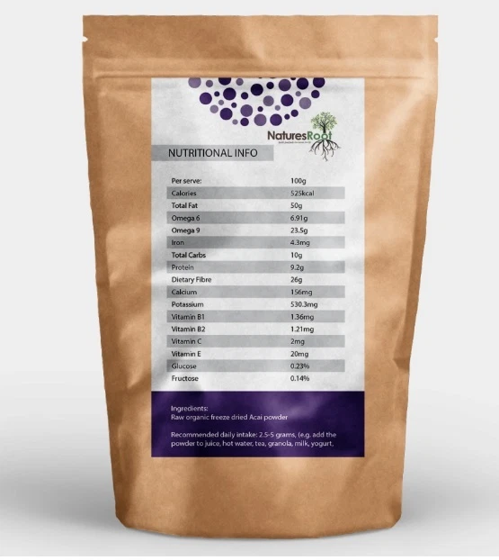 Organic Acai Berry Powder Freeze Dried - Detox, Antioxidant * Superior Quality * - Image 2 of 4
