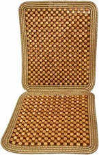 Zone Tech Car Natural Wooden Beaded Seat Cover Massage Cushion