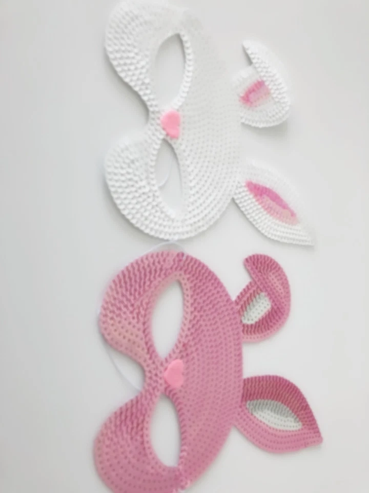 AU Women Girl Sequins Shine Bling bunny Rabbit Easter Party Fancy Eye Face Mask - Image 2 of 4