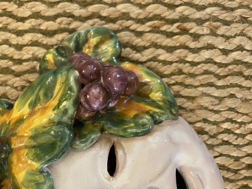 Vintage Majolica Grape Face Mask Made In Italy - Picture 4 of 11