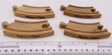 Lot of 4 Melissa  Doug Wood Curved Train Railroad Track Toy Parts Only