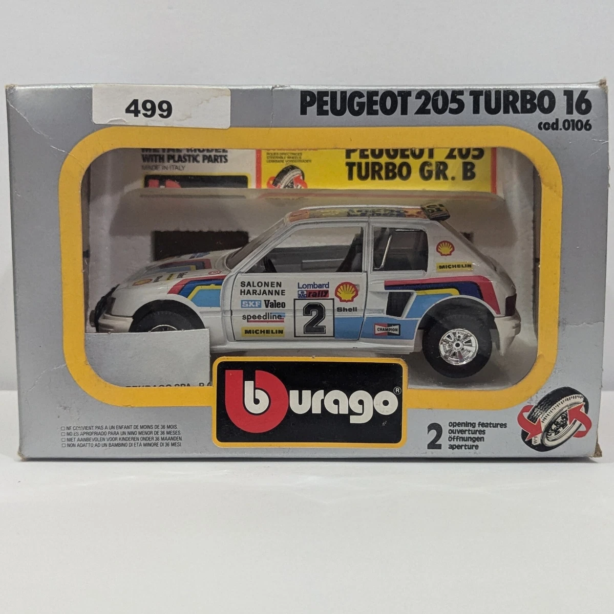 廃盤 レア 新品未使用 ブラーゴ プジョー205 ターボ16 1/25 ミニカー Bburago Peugeot 1:24 Diecast & Toy Vehicles for sale | eBay