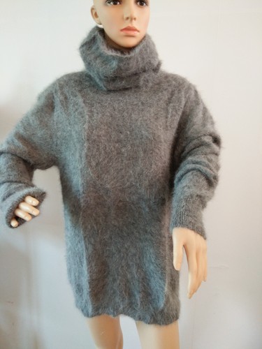 Turtleneck 50CM genuine angora knitted mink cashmere sweater free shipping S238 - Picture 10 of 24